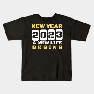 2023 New Year Odometer A new life begins Kids T-Shirt